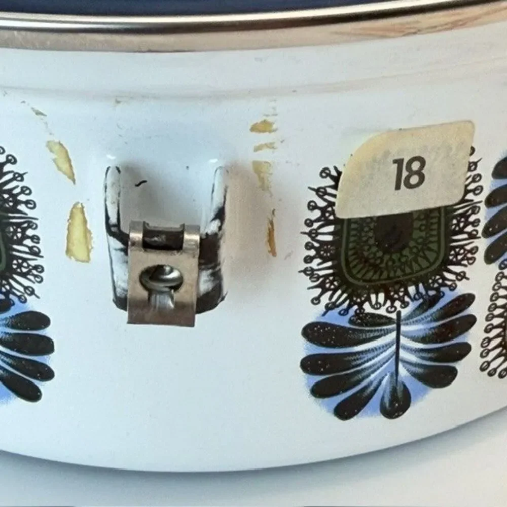 Austria Email Universal 8” Saucepan Enamel Blue & Green ST-18 Vintage NEW